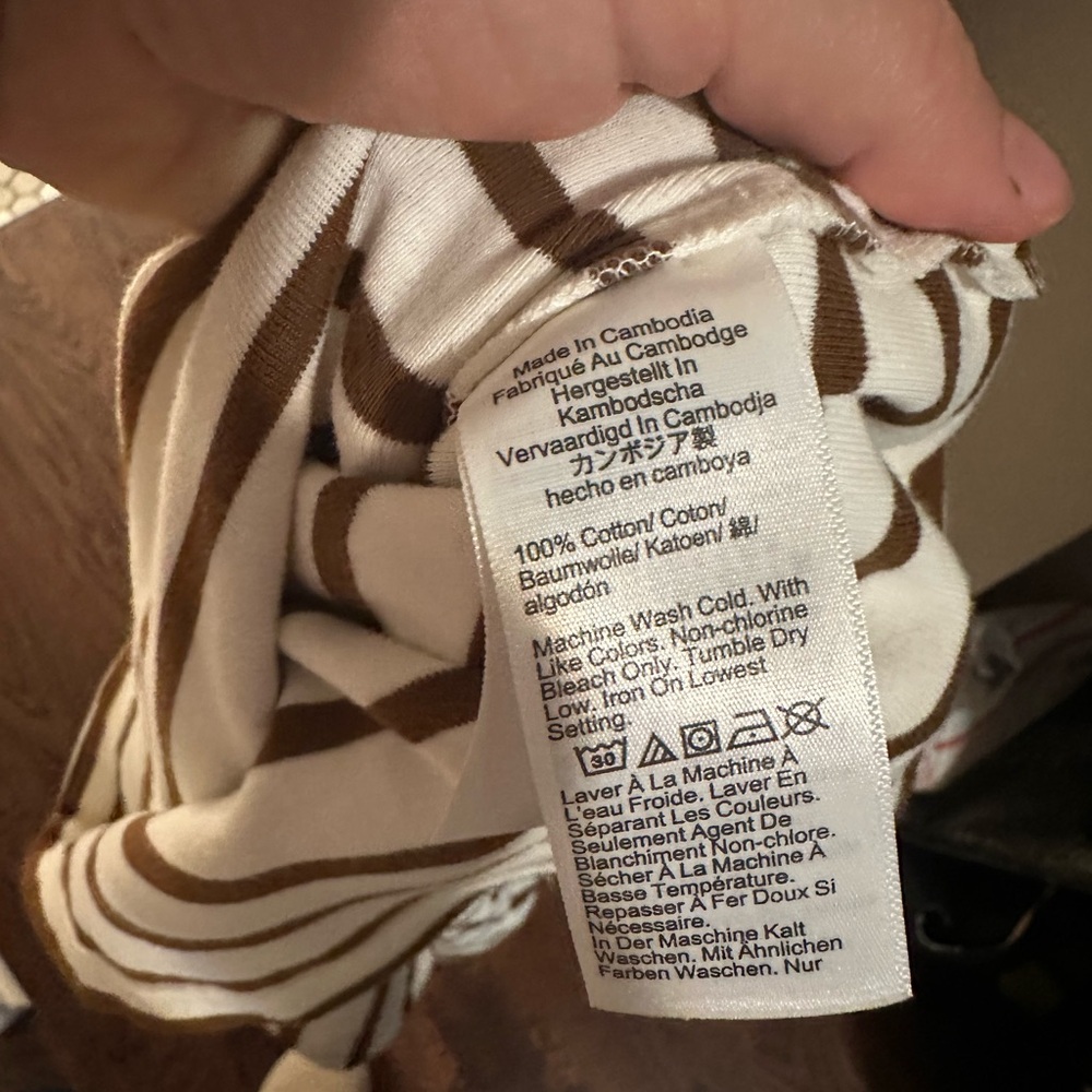 J. Crew Perfect Tee in Brown and White Stripe - Picture 3 of 5
